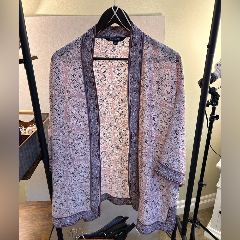 Max Edition Pink Paisley Kimono Style Women’s Top Size Large